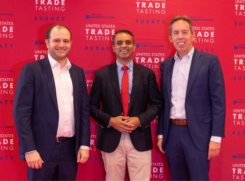 In center Sid Patel CEO of USA Trade Tasting