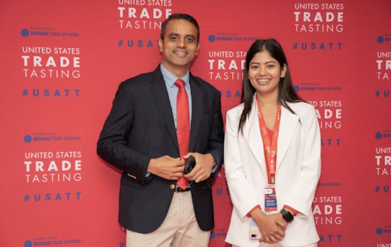 Image: Sid Patel (CEO and Founder of Beverage Trade Network) is on the left and Ankita Okate is on the right (Growth and Events Head at Beverage Trade Network)