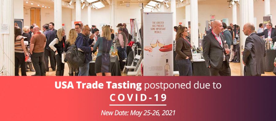 Photo for: USA Trade Tasting Postponed Over COVID 19 – New Date May 25-26, 2021